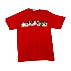 Peanuts T Shirt Charlie Brown Winter Snoopy Cartoon Snow Men’s Medium Vintage